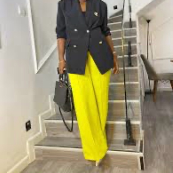 Runway Ralph Lauren Purple Label Yellow Silk Pants Trousers  sz Small - Picture 1 of 10